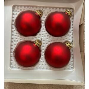 Glass Christmas Ornaments finely crafted European glass red